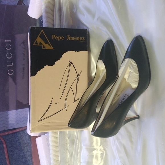 PEPE Jimenez leather pumps green 7.5 - Picture 1 of 10